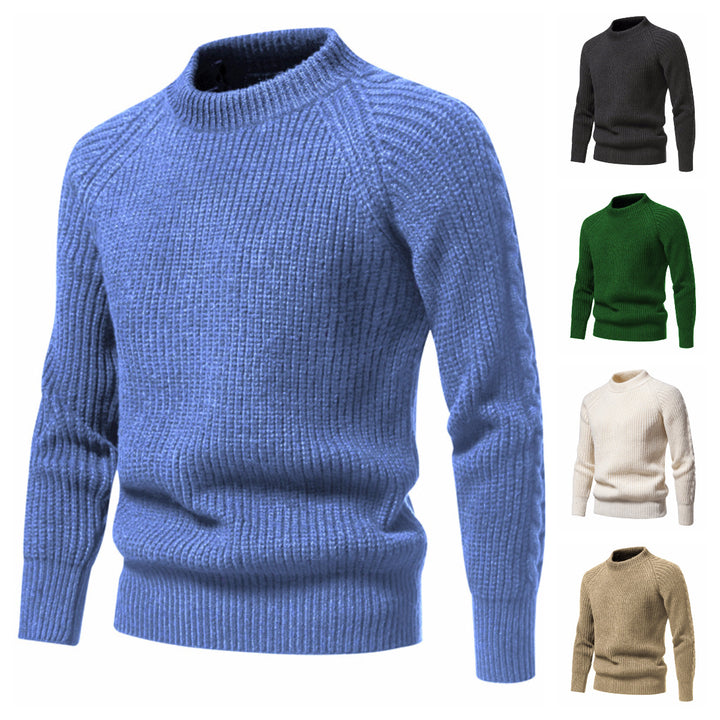 Herren Grobstruktur-Mockneck-Pullover mit verstärktem Rippenbund und Raglanärmeln Echo Archiv