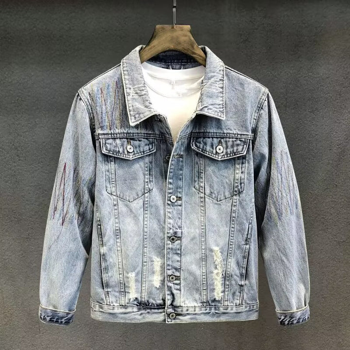Herren Modische Denimjacke mit strukturiertem Design Echoarchiv