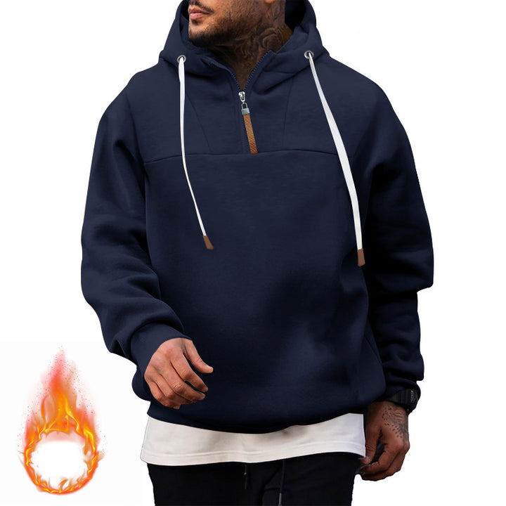 Herren sportlicher Hoodie mit kurzem Reißverschluss Echoarchiv