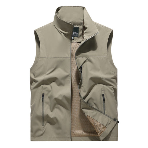 Herren Winddichte Softshell‑Outdoorweste mit belüftetem Mesh‑Innenfutter und verdeckten Reißverschlusstaschen – Marzano