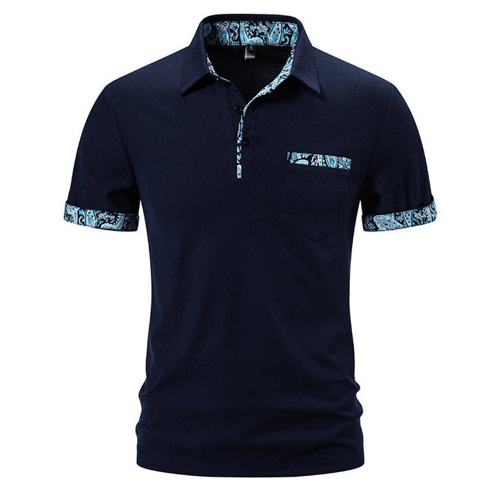 Herren Poloshirt mit kontrastierendem Kragen und praktischer Brusttasche Echoarchiv