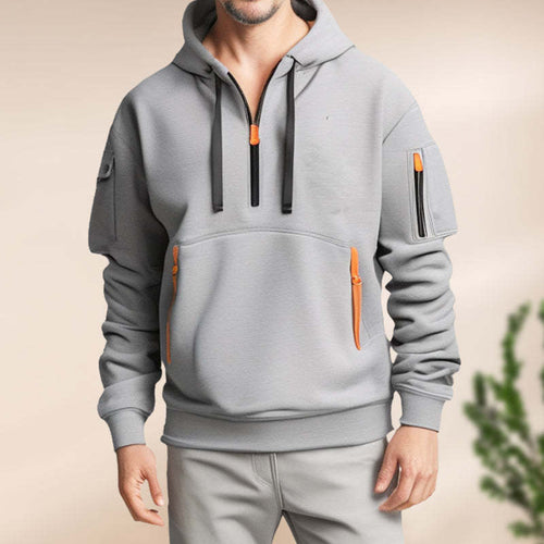 Herren funktionaler Kapuzenpullover mit innovativem Reißverschluss und praktischen Taschen Echoarchiv