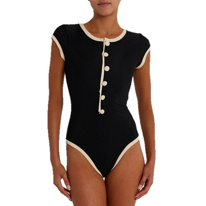 Damen Badeanzug mit Knopfdetail und elegantem Schnitt Echo Archiv