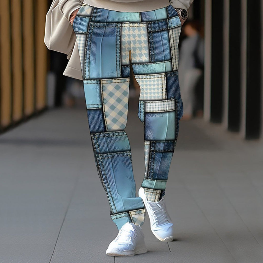 Herren Cargo-Hose mit modischem Patchwork-Design und elastischem Bund Echoarchiv