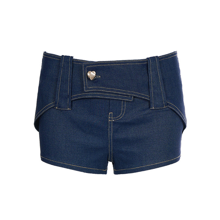 Damen Modische Denim-Shorts mit kreativen Bindebändern Echo Archiv