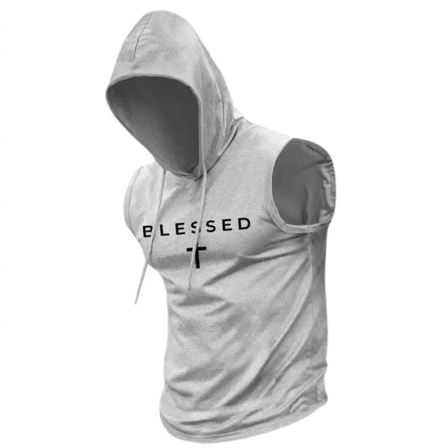 Herren nan ärmelloses Kapuzen-Sweatshirt mit Slogandruck und athletischer Passform Echo Archiv