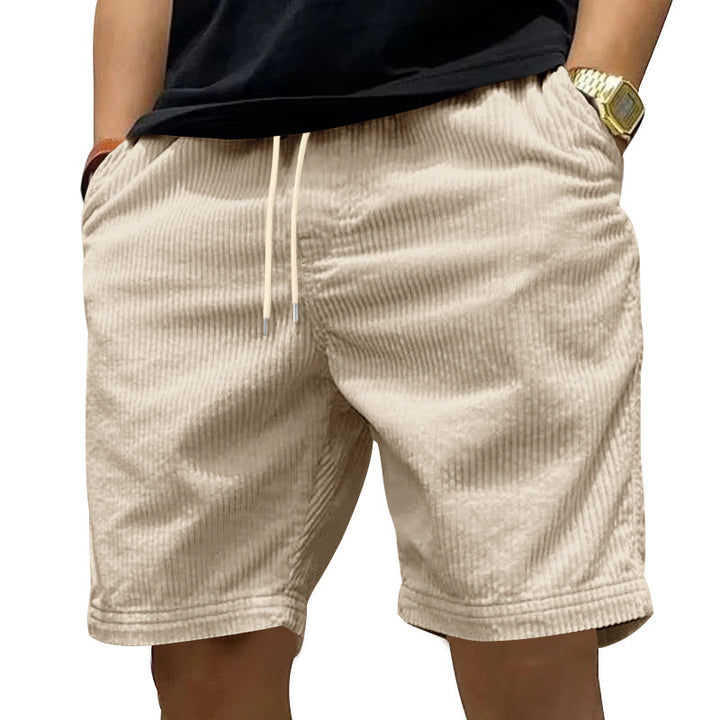 Herren lässige Cordshorts mit elastischem Bund und modernen Eingrifftaschen Echoarchiv