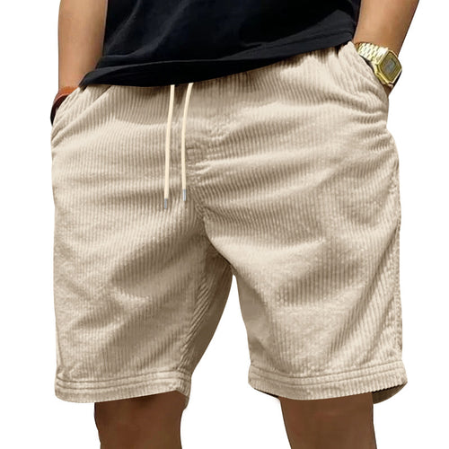 Herren lässige Cordshorts mit elastischem Bund und modernen Eingrifftaschen Echoarchiv