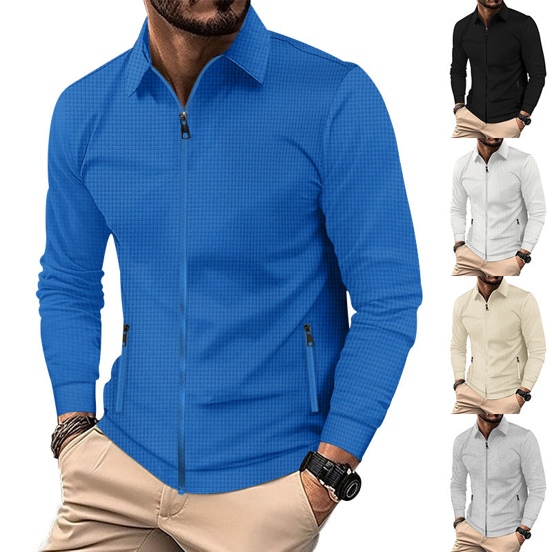 Herren modische Freizeitjacke mit strukturiertem Design und seitlichem Reißverschluss Echoarchiv