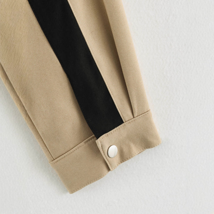 Damen Cropped Boxy-Trackjacke mit Stehkragen und Kontraststreifen Echoarchiv