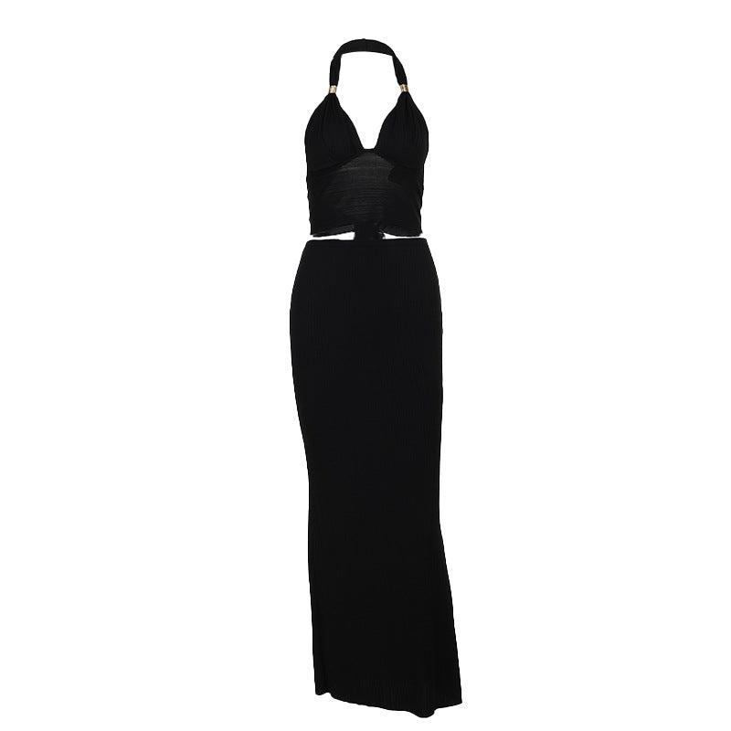 Damen Elegantes Maxikleid mit modischem Crop-Top Echo Archiv