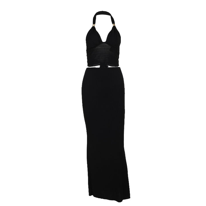 Damen Elegantes Maxikleid mit modischem Crop-Top Echo Archiv