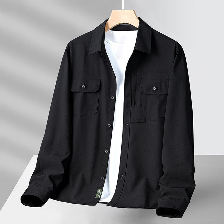 Herren nan strukturiertes Overshirt aus atmungsaktivem Ripstop mit zwei Klappbrusttaschen Echo Archiv