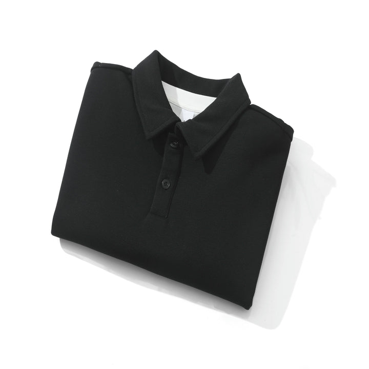 Unisex Oversize-Poloshirt-Sweatshirt mit Halbknopfleiste und Layering-Effekt Echoarchiv