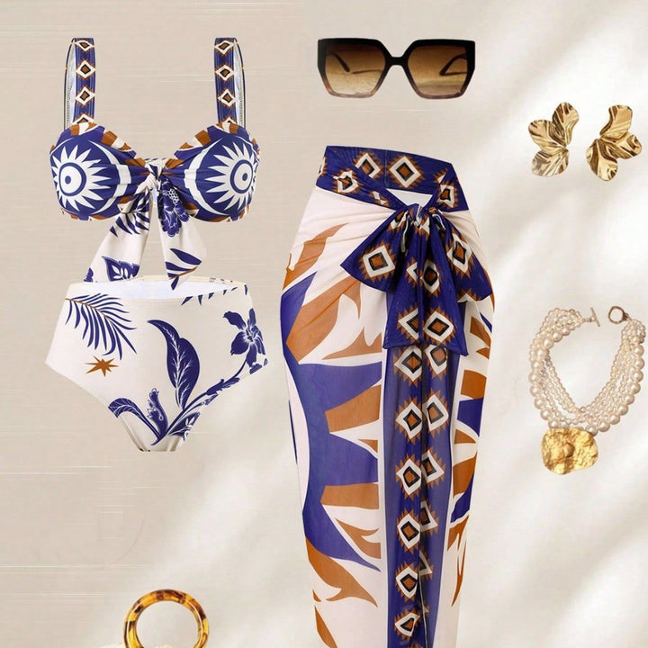 Damen Bandeau-Bikini-Set mit elegantem Überrock Echo Archiv