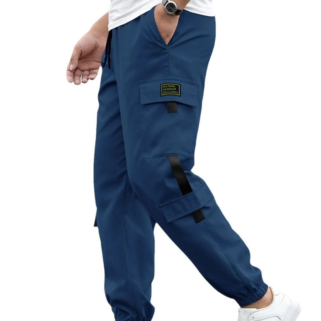 Herren modische Cargo-Joggerhose mit elastischem Bund, Kordelzug und mehreren Sicherheits- und Klappentaschen – Bravaro