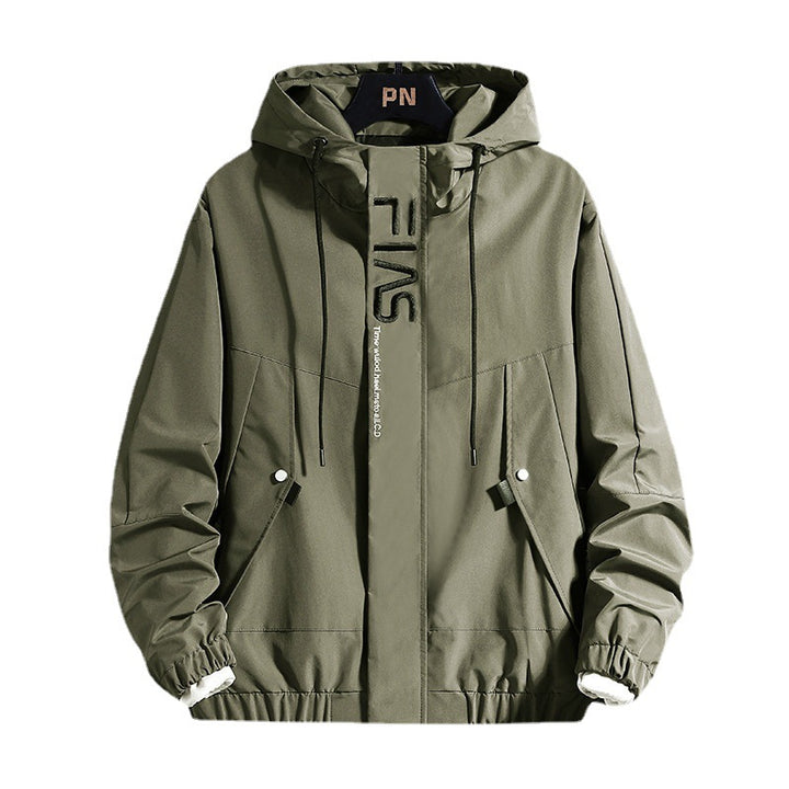 Herren Kapuzen-Utility-Fieldjacke mit verdeckter Zip-Front und verstellbarem Kordelzug – Taviero