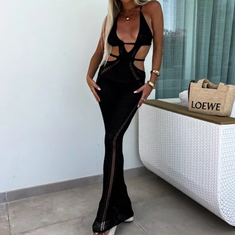 Damen Häkelkleid mit raffinierten Cut-Outs und tiefem V-Ausschnitt Echo Archiv