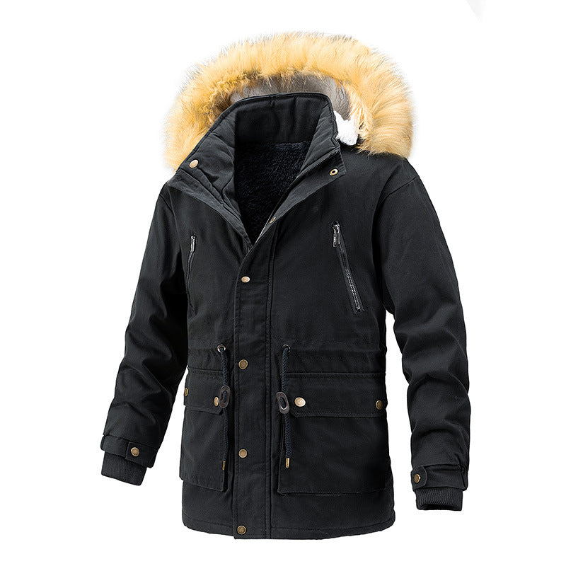 Herren Winterschutz-Parka mit wärmendem Teddyfutter abnehmbarer Kunstfellkapuze und verstärkten Utility-Taschen Echoarchiv