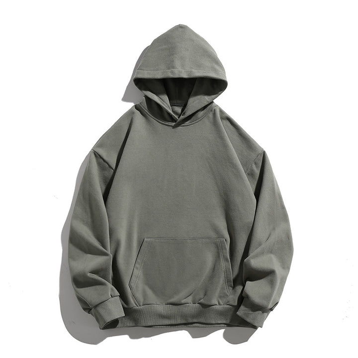 Unisex Oversize Kapuzenpullover aus schwerer Sweatqualität mit Kängurutasche und geripptem Saum Echo Archiv