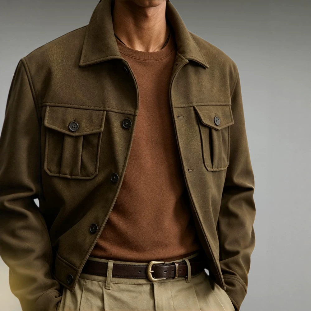 Herren Modische Kurzjacke mit großen Taschen – Taviero