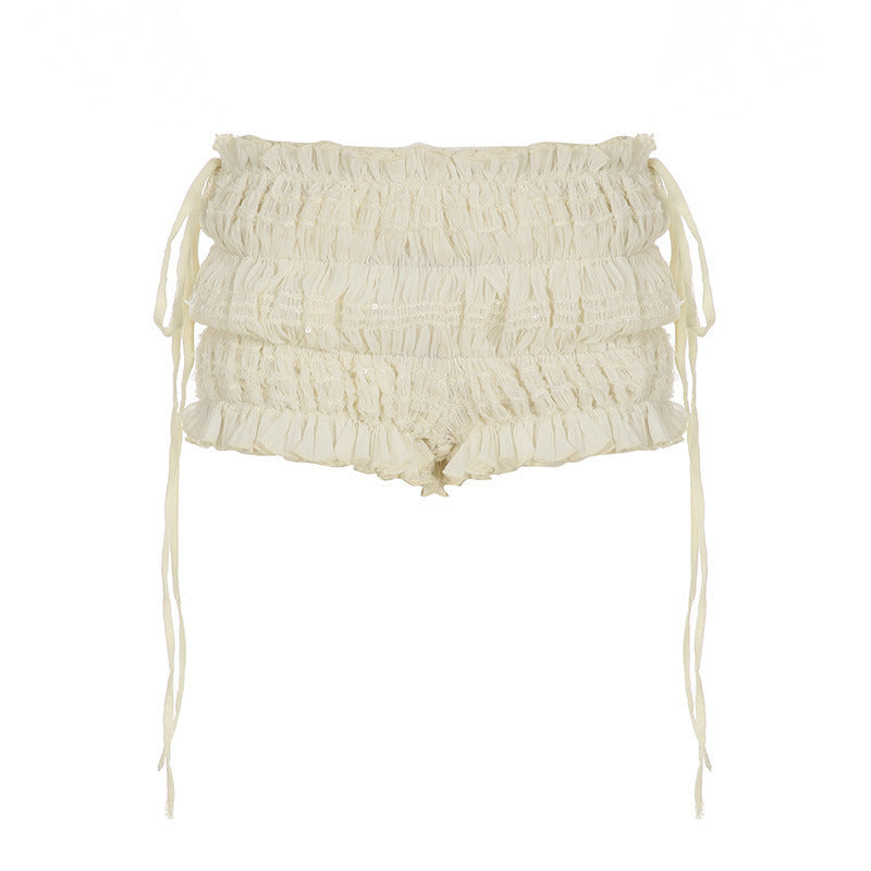 Damen Rüschen-Shorts mit verstellbaren Bindebändern Echo Archiv
