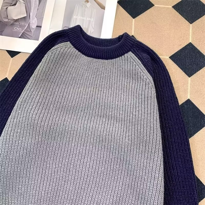 Herren modischer Raglan-Pullover mit strukturiertem Muster Echoarchiv