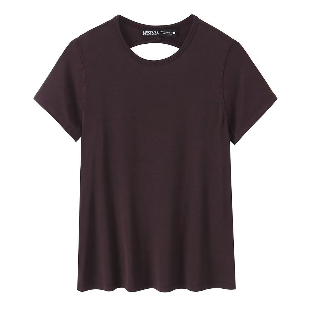Damen Sportliches T-Shirt mit modischem Rückenausschnitt Echo Archiv