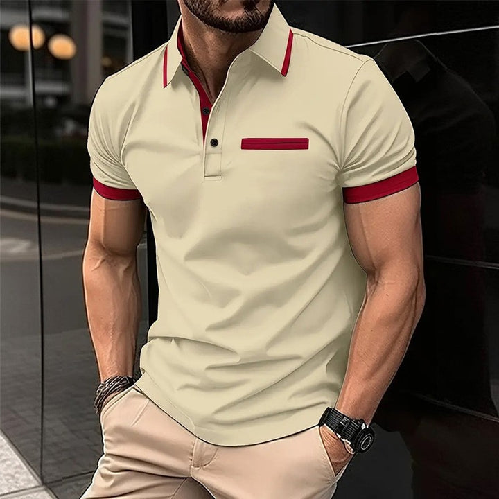 Herren Polohemd mit kontrastierenden Details Echoarchiv