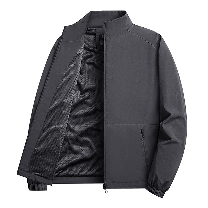 Herren Leichte windabweisende Fleecejacke mit Stehkragen und Reißverschlusstaschen Echo Archiv