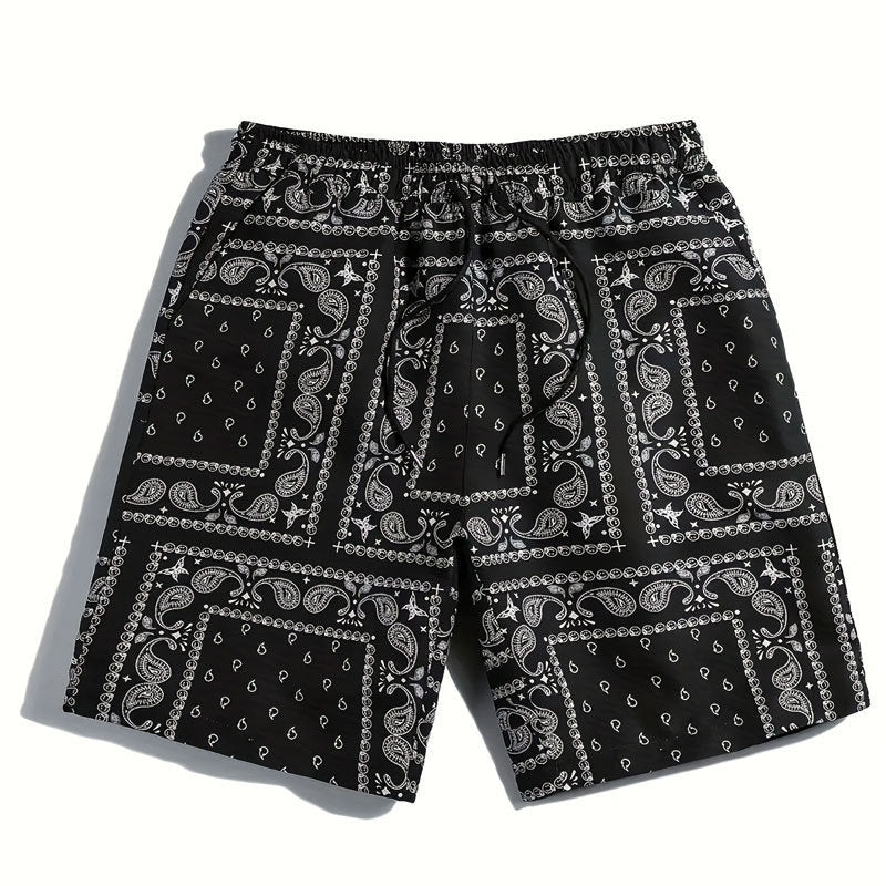 Herren Badeshorts aus atmungsaktivem Material mit modernem Paisleymuster Echoarchiv