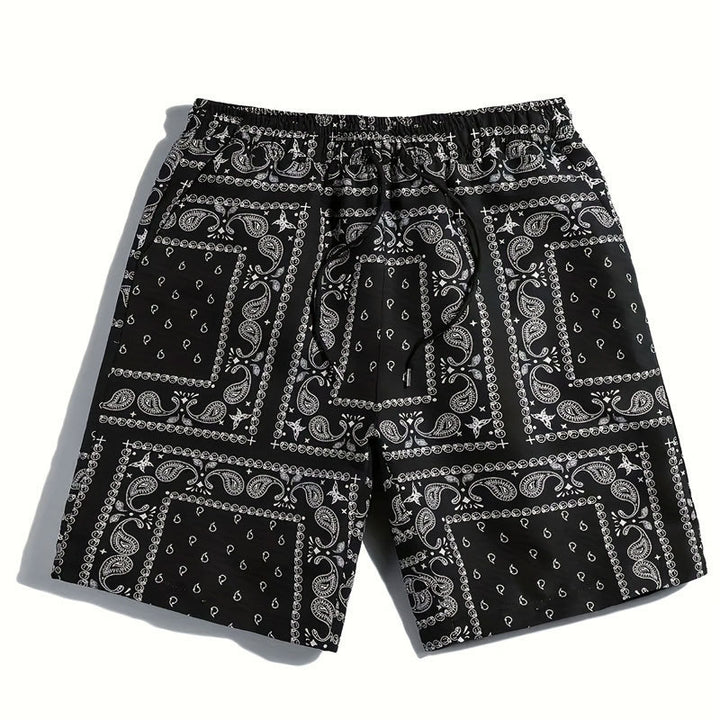Herren Badeshorts aus atmungsaktivem Material mit modernem Paisleymuster Echoarchiv