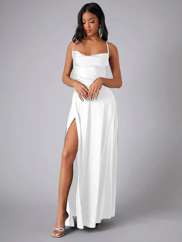 Echoarchiv | Seiden-Maxikleid mit Geflochtenem Rücken Kleid Dich für Formelle Anlässe Lucette
