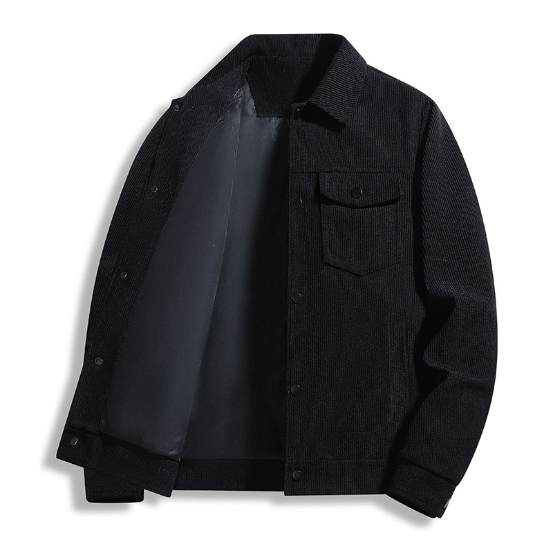 Herren Cord-Truckerjacke mit Thermofutter & Druckknopffront Echoarchiv