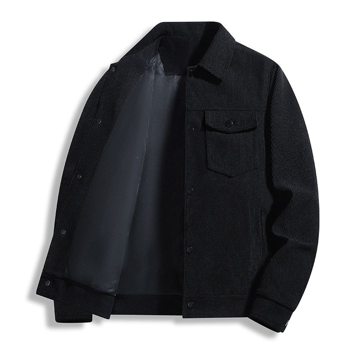Herren Cord-Truckerjacke mit Thermofutter & Druckknopffront Echoarchiv