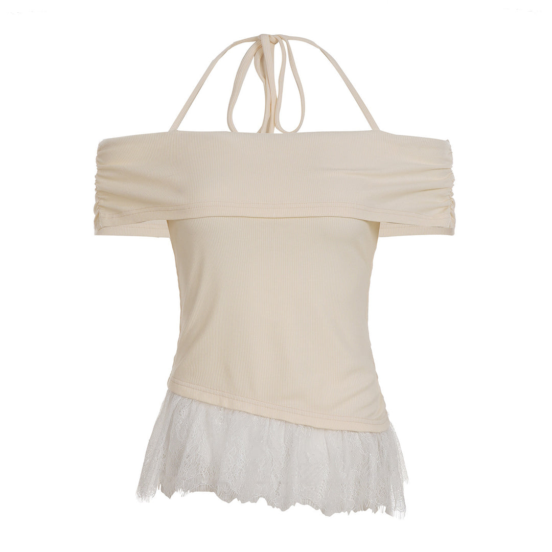 Damen Off-Shoulder Oberteil mit Rüschensaum Echo Archiv