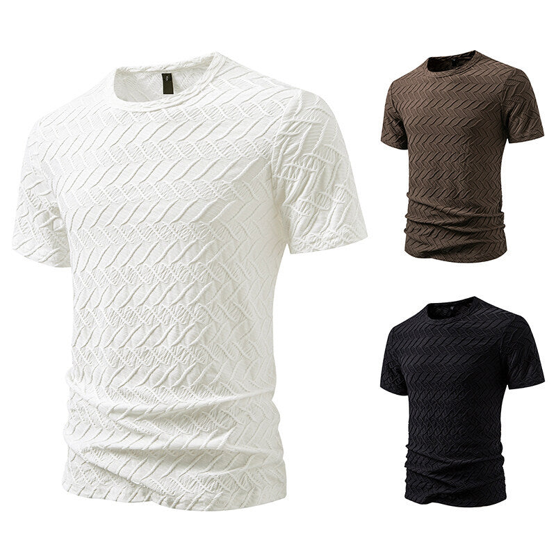 Herren Strukturiertes Kurzarmshirt mit modernem Design Echoarchiv