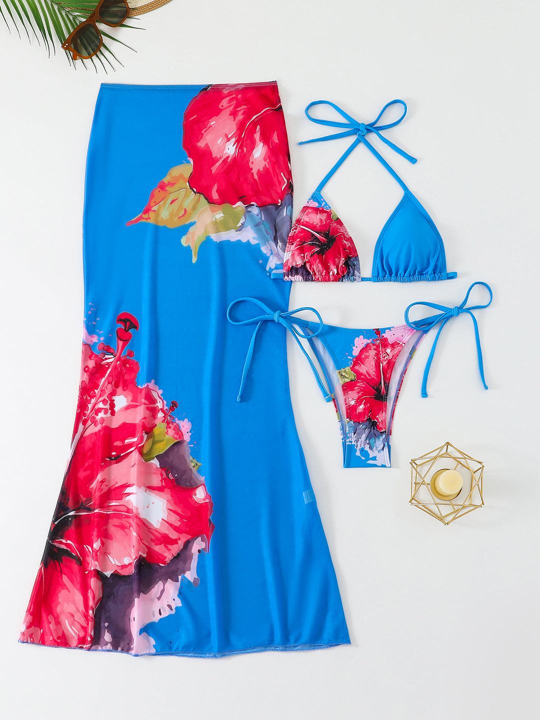 Damen Strandkleid mit blühendem Bikini-Set Echo Archiv