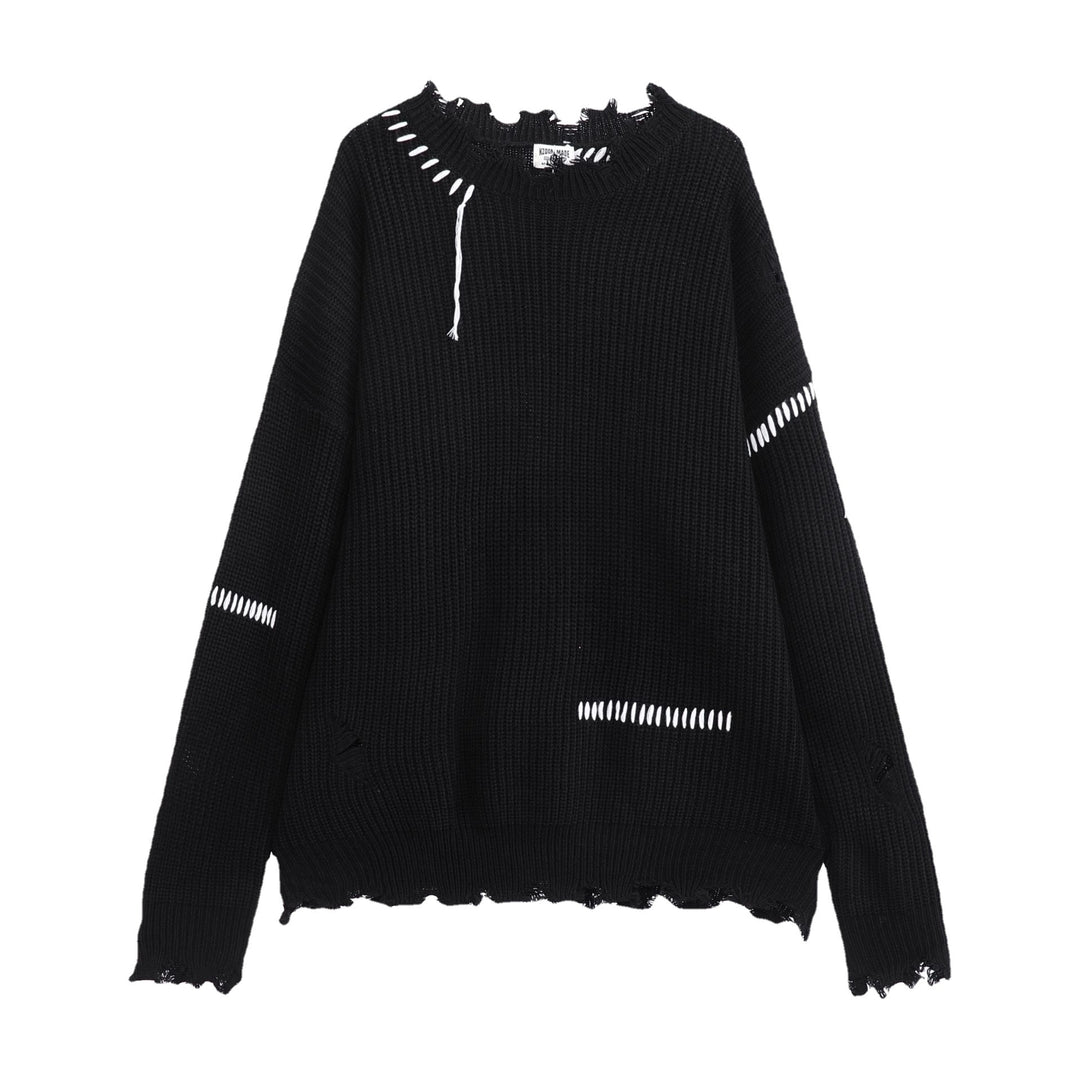 Herren lässiger Strickpullover mit fransigen Abschlüssen Echoarchiv