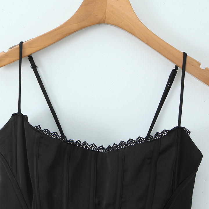 Damen Korsettoberteil mit zarten Spitzenverzierungen und verstellbaren Trägern Echo Archiv