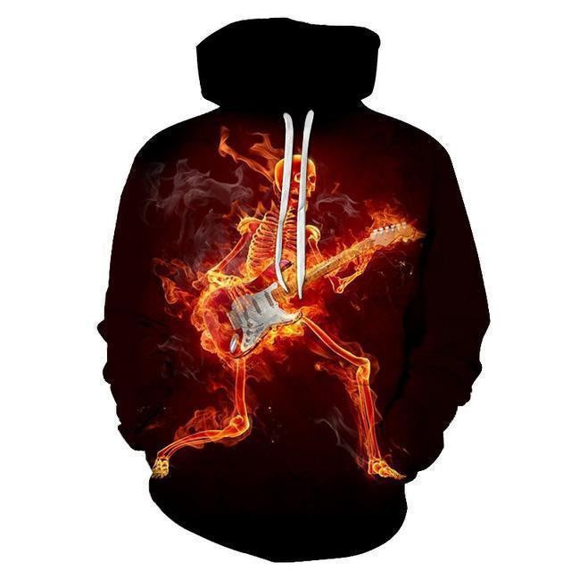 Herren Kapuzenshirt mit lebendigem Tigerdesign und feurigen Akzenten Echoarchiv