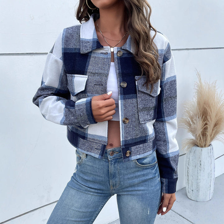 Damen Kariertes Freizeitjacke Echo Archiv