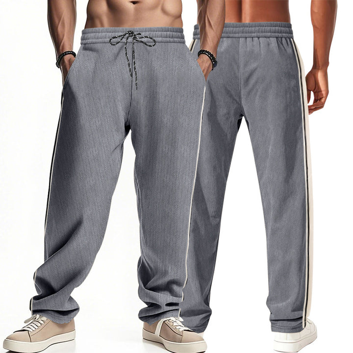 Herren Bequeme Freizeithose mit seitlichen Streifen und elastischem Bund Echoarchiv