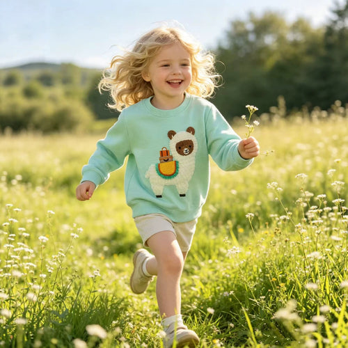 Mädchen Sweatshirt mit verspieltem Lama-Motiv Echo Archiv