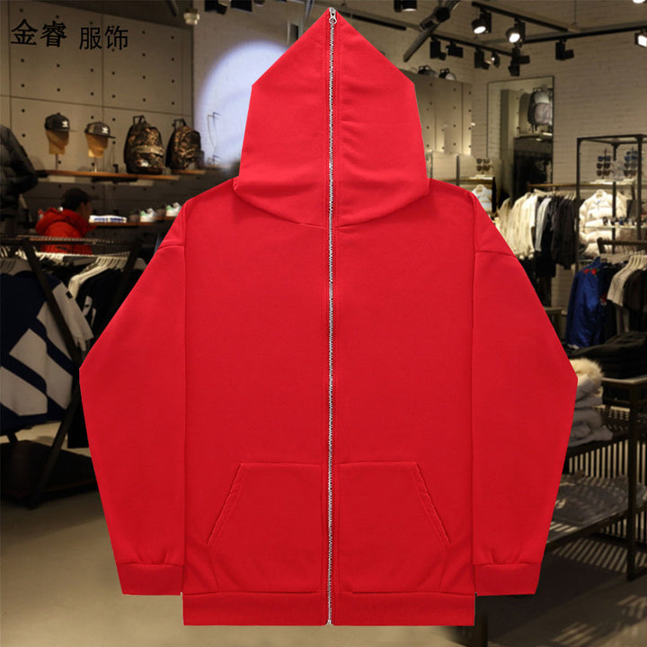 Unisex Zip-Hoodie mit durchgehendem Reißverschluss bis in spitze Kapuze, Kängurutasche und gerippten Bündchen Echo Archiv