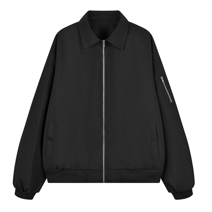 Herren Leichte Oversize-Übergangsjacke im Bomberstil mit Ärmeltasche & elastischem Saum Echoarchiv