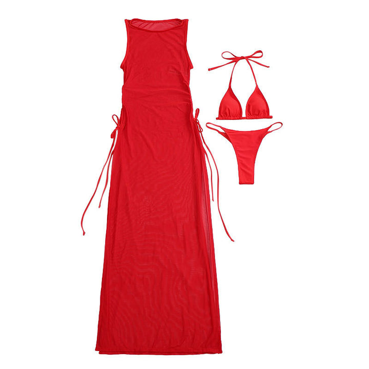 Damen Langarm-Strandkleid mit verstellbaren Schnürungen Echo Archiv