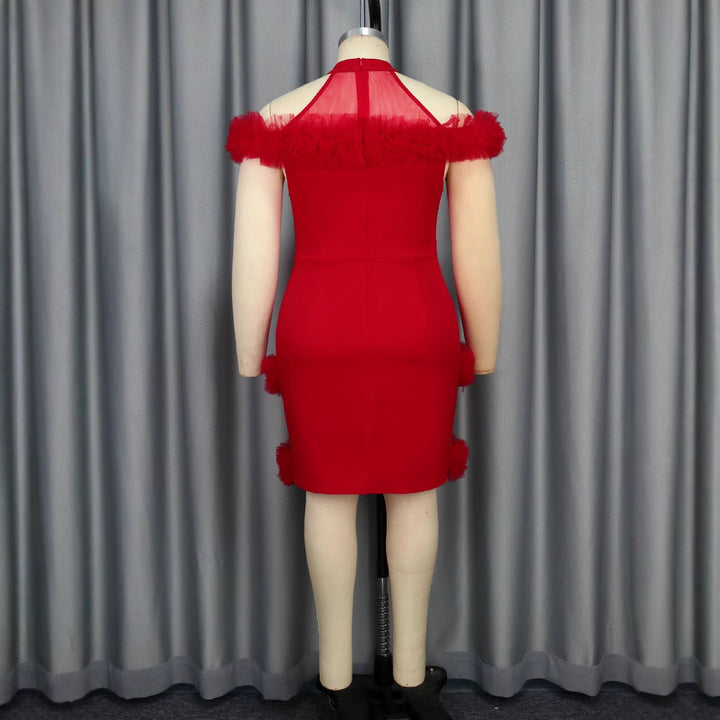 Damen elegantes Kleid mit fransigen Akzenten Echo Archiv