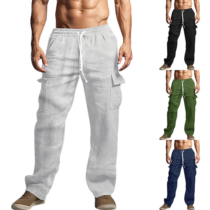 Herren Cargo-Hose im lässigen Streifenlook mit elastischem Bund und praktischen Seitentaschen Echoarchiv