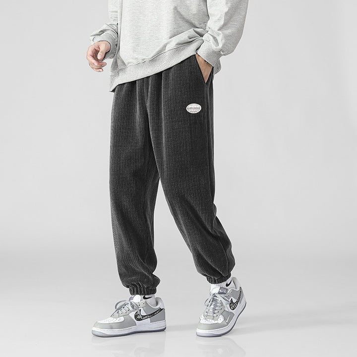 Herren Weiche Cord-Jogginghose im Relaxed-Fit mit elastischem Bund und Bündchen Echo Archiv